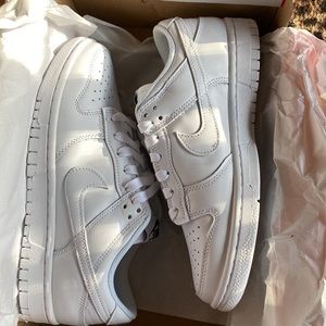Womens 7.5 Nike all white low dunk dunks BNWT sold out. I ship same day